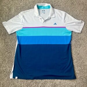 Adidas Men’s Climacool Polo, White/multi-color, XL